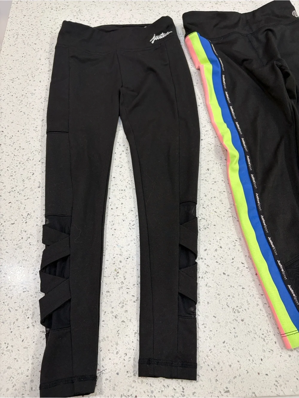 Justice Active Girls black leggings size 7/8